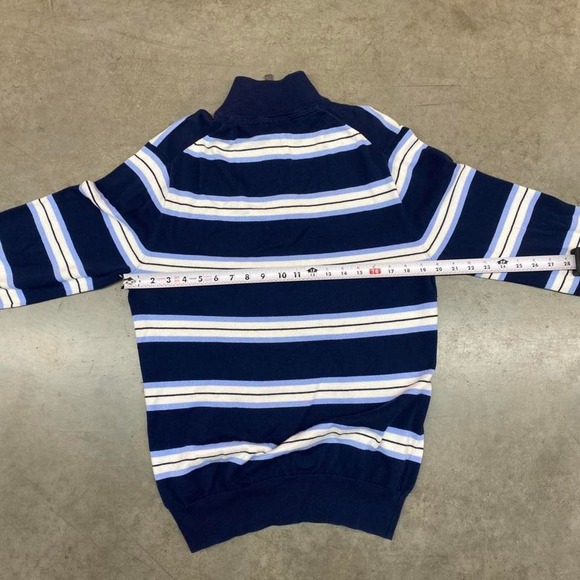 Arnold Palmer Pima Cotton Striped Quarter Zip Pullover Golf Sweater Men's S - Picture 6 of 7